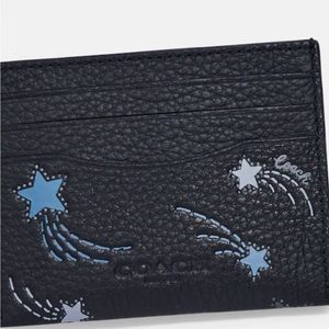 Coach Slim Id Card Case With Shooting Star Print